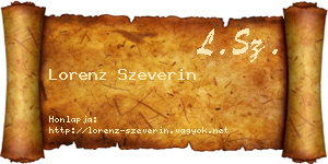 Lorenz Szeverin névjegykártya